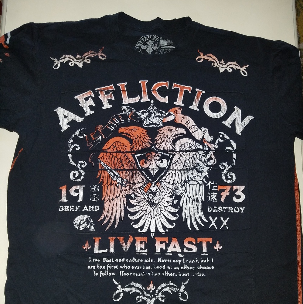 men's 2xl affliction tshirt